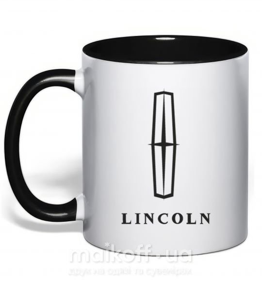 Чашка с цветной ручкой Logo Lincoln Черный фото