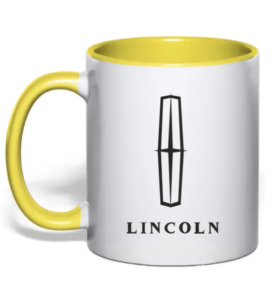 Чашка с цветной ручкой Logo Lincoln Лимонный фото