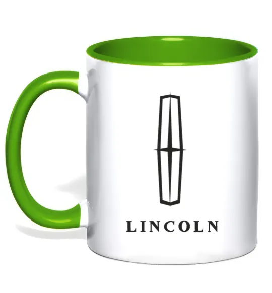 Чашка с цветной ручкой Logo Lincoln Лаймовый фото