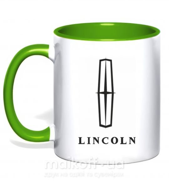 Чашка з кольоровою ручкою Logo Lincoln Зелений фото