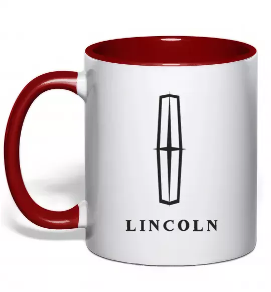 Чашка з кольоровою ручкою Logo Lincoln Червоний фото