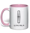 Чашка з кольоровою ручкою Logo Lincoln Ніжно рожевий фото