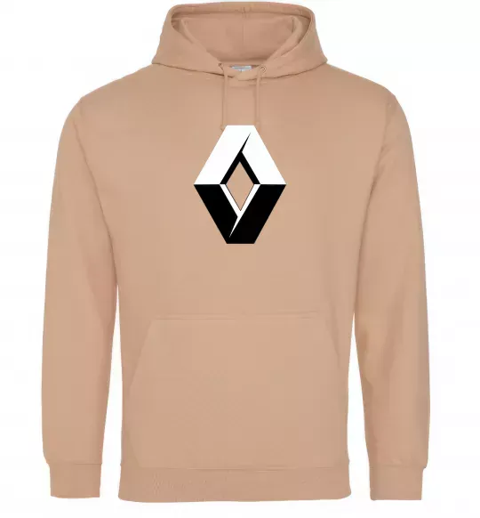 Женская толстовка (худи) Значoк Renault Песочный фото