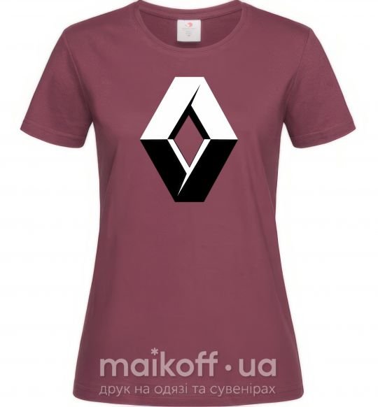 Жіноча футболка Значoк Renault Бордовий фото