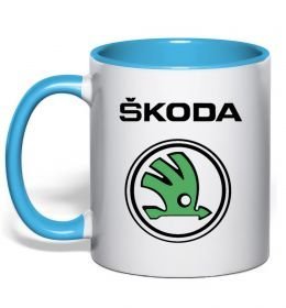 Чашка з кольоровою ручкою Logo skoda
