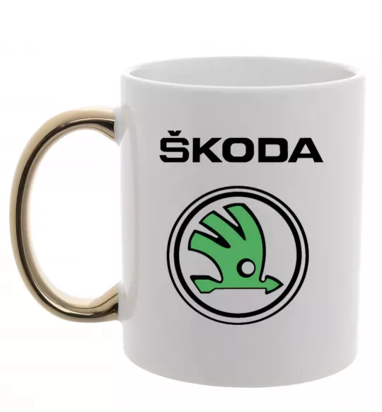 Чашка с цветной ручкой Logo skoda Золото фото