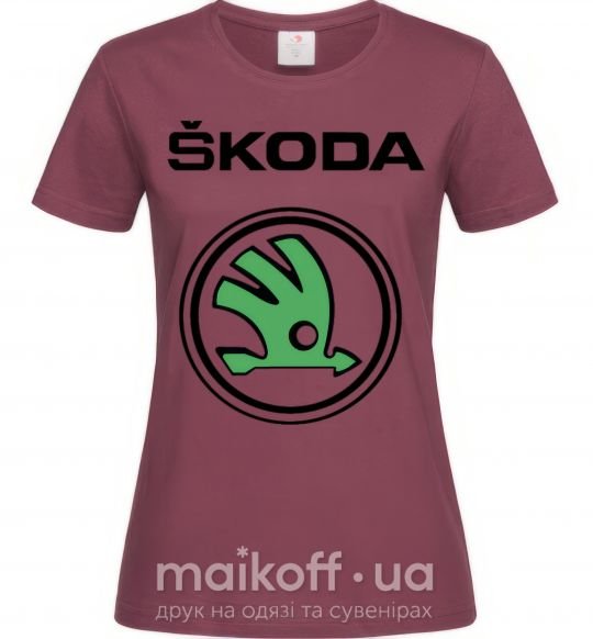 Женская футболка Logo skoda Бордовый фото