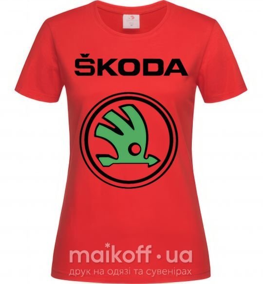 Женская футболка Logo skoda Красный фото