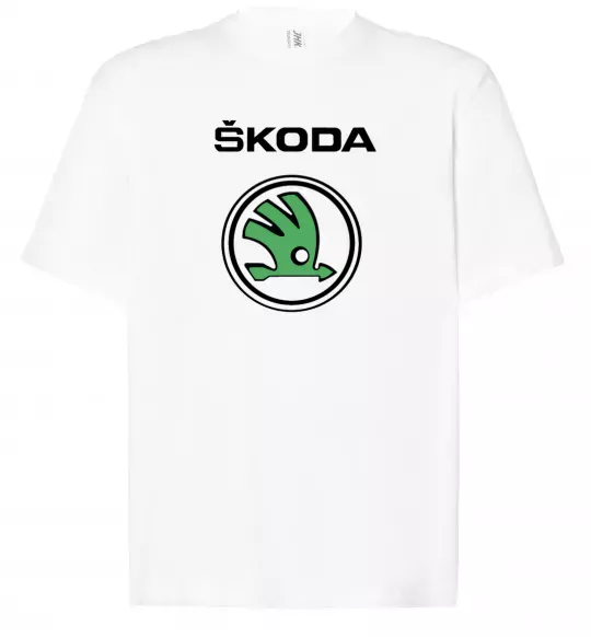 Футболка Оверсайз Logo skoda Білий фото