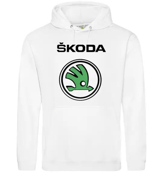 Чоловіча толстовка (худі) Logo skoda Білий фото