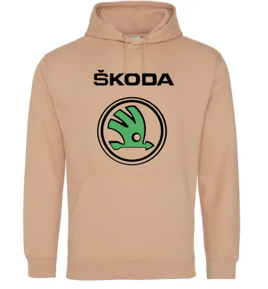 Чоловіча толстовка (худі) Logo skoda Пісочний фото