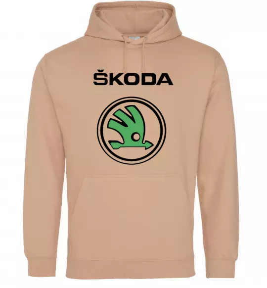 Женская толстовка (худи) Logo skoda Песочный фото
