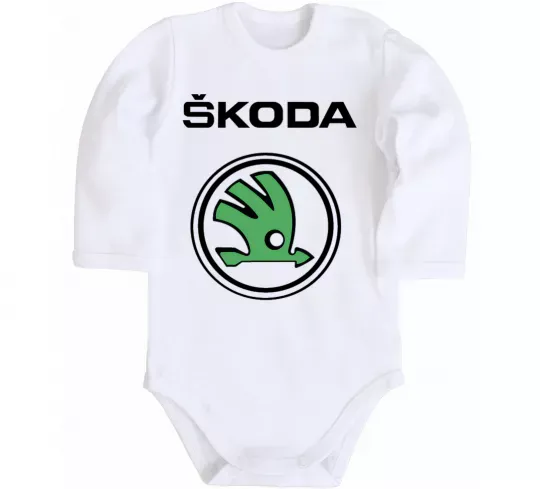Дитячий бодік Logo skoda Білий фото