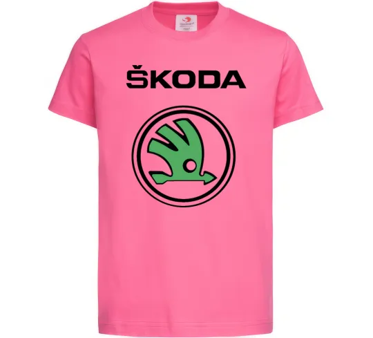 Детская футболка Logo skoda Ярко-розовый фото