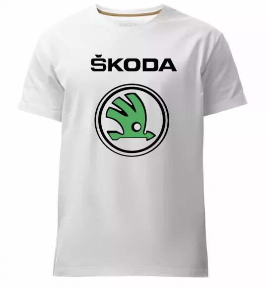 Чоловіча преміум футболка Logo skoda Білий фото
