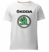 Чоловіча преміум футболка Logo skoda Білий фото