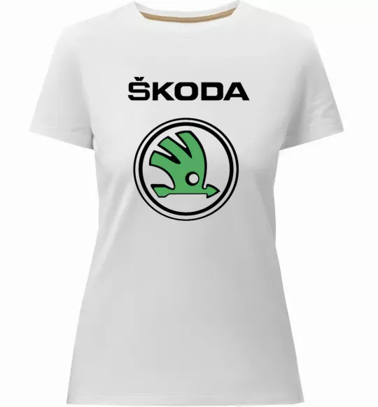 Жіноча преміум футболка Logo skoda Білий фото