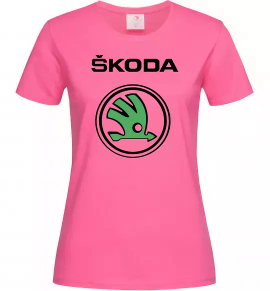 Жіноча футболка Logo skoda Яскраво-рожевий фото