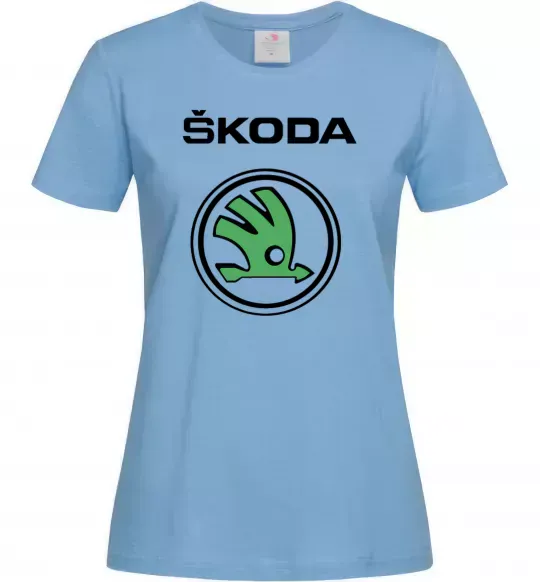 Жіноча футболка Logo skoda Блакитний фото