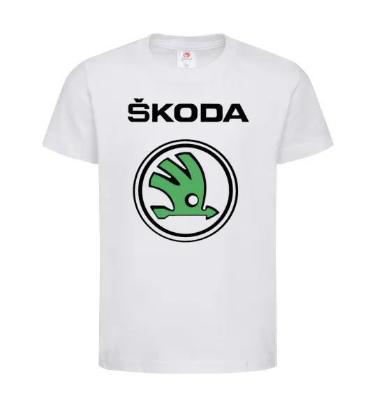 Дитяча футболка Logo skoda Білий фото
