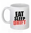 Чашка керамічна Eat sleep drift Білий фото