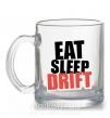 Чашка стеклянная Eat sleep drift Прозрачный фото