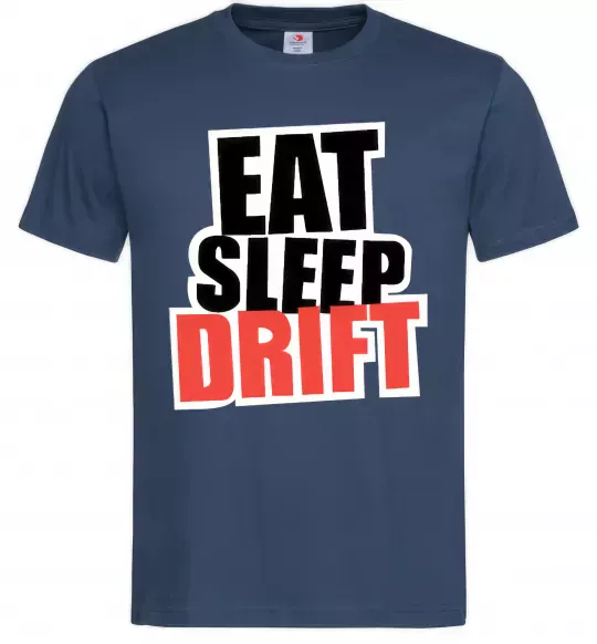 Мужская футболка Eat sleep drift Темно-синий фото