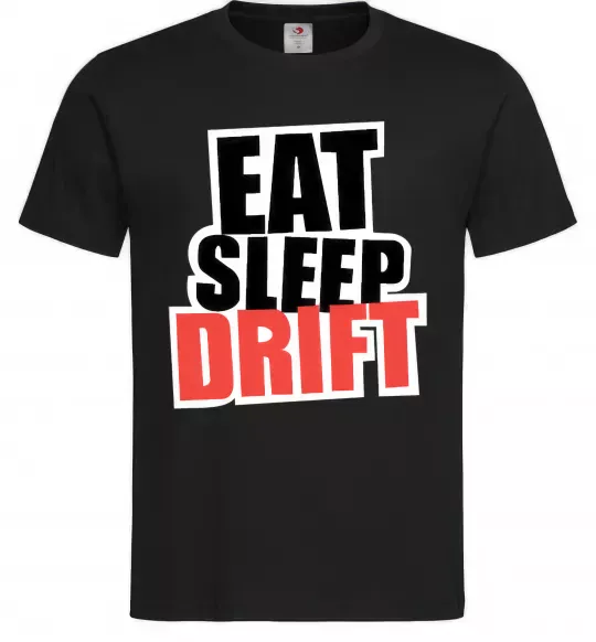 Мужская футболка Eat sleep drift Черный фото