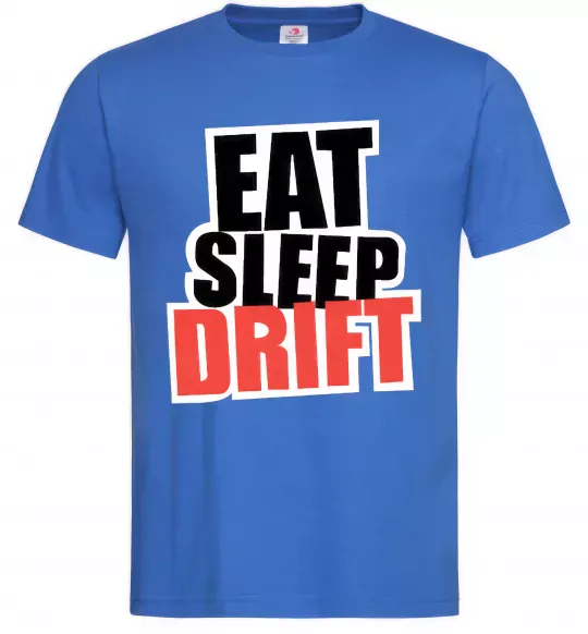Мужская футболка Eat sleep drift Ярко-синий фото