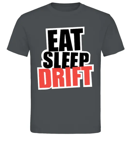 Мужская футболка Eat sleep drift Графит фото