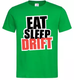 Мужская футболка Eat sleep drift Зеленый фото