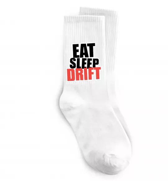 Носки Eat sleep drift Белый фото