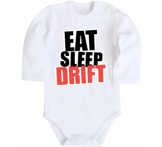Дитячий бодік Eat sleep drift Білий фото