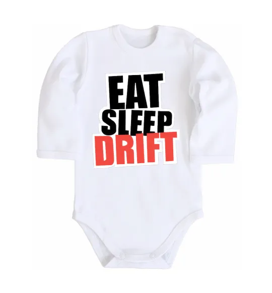 Дитячий бодік Eat sleep drift Білий фото