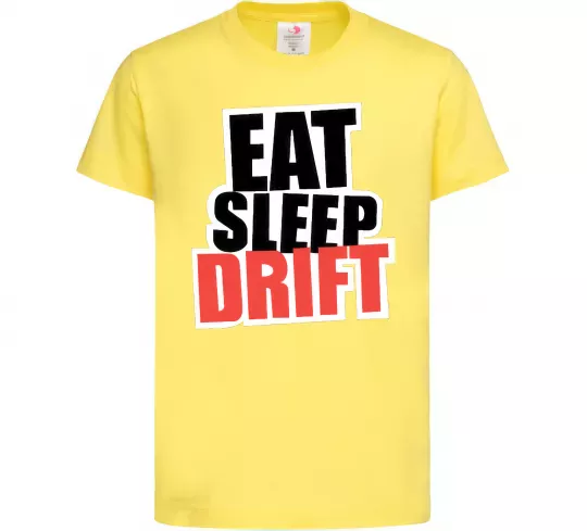 Детская футболка Eat sleep drift Лимонный фото