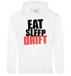 Мужская толстовка (худи) Eat sleep drift Белый Мужская толстовка (худи) Eat sleep drift Белый фото