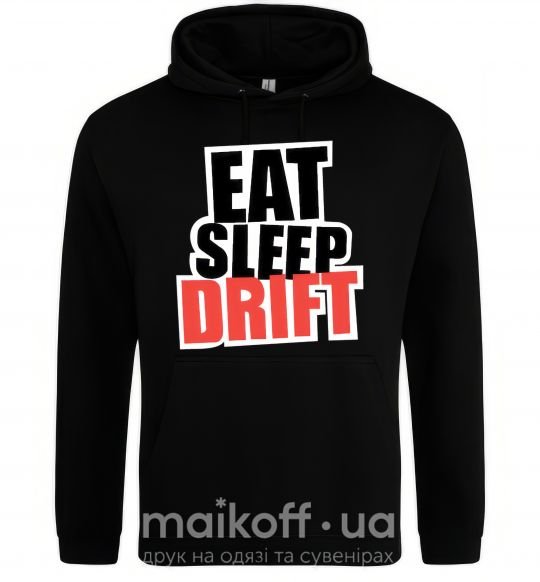 Женская толстовка (худи) Eat sleep drift Черный фото