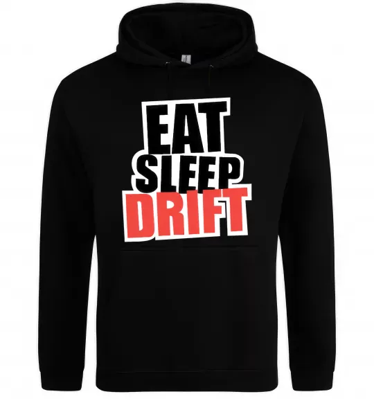 Женская толстовка (худи) Eat sleep drift Черный фото