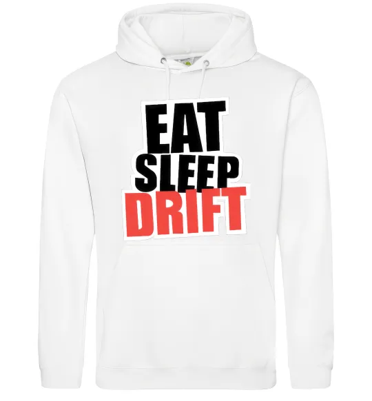 Женская толстовка (худи) Eat sleep drift Белый фото