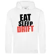 Женская толстовка (худи) Eat sleep drift Белый фото