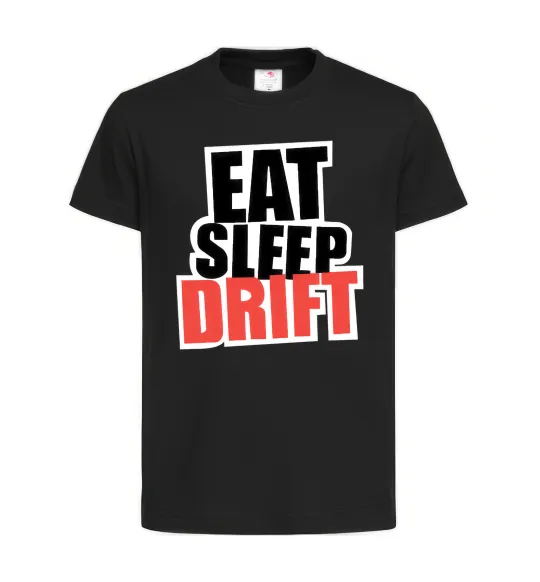 Детская футболка Eat sleep drift Черный фото