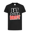 Детская футболка Eat sleep drift Черный фото