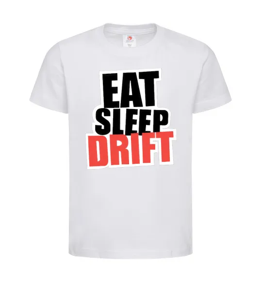Детская футболка Eat sleep drift Белый фото