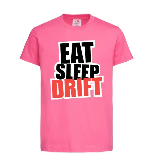 Детская футболка Eat sleep drift Ярко-розовый фото