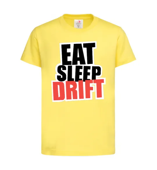 Детская футболка Eat sleep drift Лимонный фото