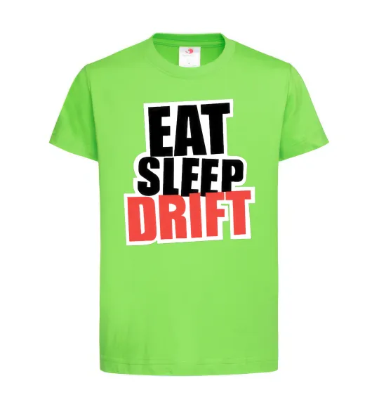 Детская футболка Eat sleep drift Лаймовый фото