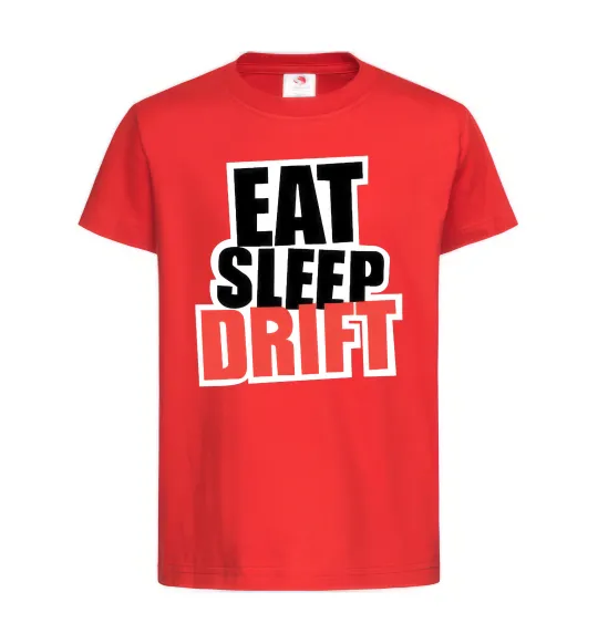 Детская футболка Eat sleep drift Красный фото