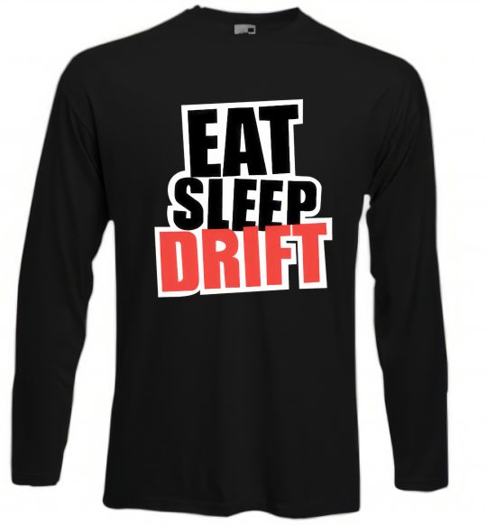 Лонгслів Eat sleep drift Чорний фото