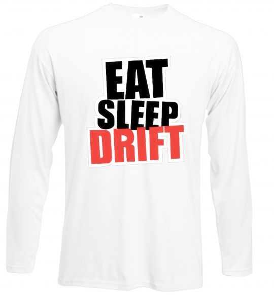 Лонгслів Eat sleep drift Білий фото