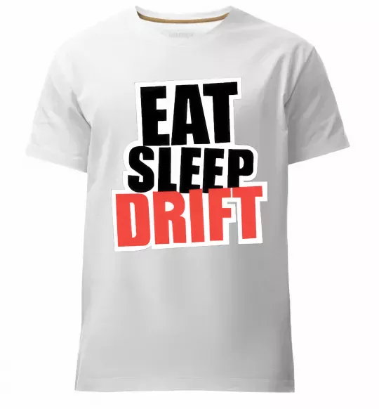 Чоловіча преміум футболка Eat sleep drift Білий фото